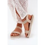 Boto Ladies Sandals With Braiding On Decorated Platform Beige Velara | ePonuda.com