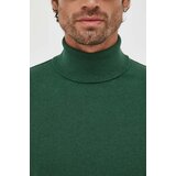United Colors Of Benetton Pulover s dodatkom vune za muškarce, boja: zelena, lagani, s dolčevitom | shoptok.hr