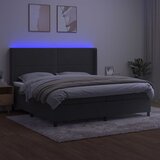  box spring s madracem LED tamnosivi 200x200 cm baršun | shoptok.hr