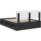  Krevetna konstrukcija Crna 160 x 200 cm Čvrsto borovo drvo | shoptok.hr