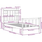 vidaXL Knjižna postelja brez ležišča bela 90x200 cm trdna borovina | Shoptok.si