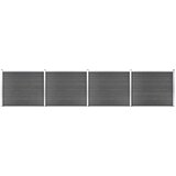 Komplet Set panela za ogradu WPC 699 x 146 cm crni Cijene