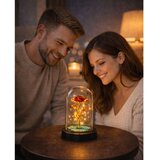  Vječna kristalna ruža u kupoli s LED rasvjetom crvena 21x11cm | shoptok.hr