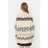 Trendyol Ecru Soft Textured V Neck Patterned Knitwear Knitwear Cardigan | Eponuda.ba