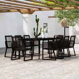  9-dijelni vrtni blagovaonski set crni | shoptok.hr