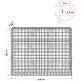  Gabion s 5 mm žicom i mrežom 5x5 cm 200x30x150 cm | shoptok.hr