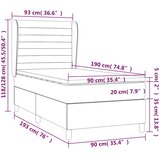 Box spring krevet s madracem tamnosivi 90x190 cm baršunasti | shoptok.hr