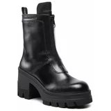 Calvin Klein Jeans Škornji Chunky Heeled Boot W/Zip YW0YW00728 Črna