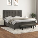  The Living Store Box spring postelja z vzmetnico temno siva 160x200 cm žamet - Box Spring Postelja, (21441610) Cene