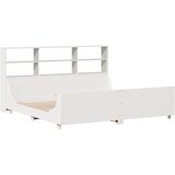 Krevet s regalom za knjige bez madraca bijeli 180x200cm od drva | Eponuda.com