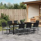  Vrtni set za objed 9 pcs Crna i svijetlo siva PE ratan | shoptok.hr
