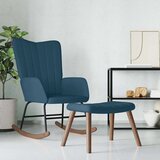  Stolica za ljuljanje s osloncem za noge plava baršunasta | shoptok.hr