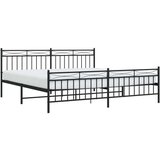 Metalni okvir kreveta uzglavlje i podnožje crni 193x203 cm | shoptok.hr