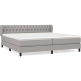  Box spring postelja z vzmetnico svetlo siva 200x200 cm blago, (20726647) | Shoptok.si