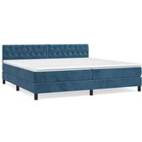  Box spring postelja z vzmetnico temno modra 200x200 cm žamet, (20789886) | Shoptok.si