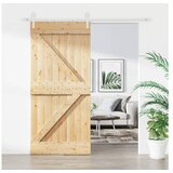 vidaXL Drsna vrata s kompletom vodil 95x210 cm trdna borovin Cene