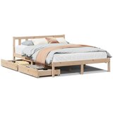 Maison Chic Posteljni okvir - Dvoposteljna postelja - Zakonska postelja brez vzmetnice 140x190 cm trdna borovina-J10760, (21761125) | Shoptok.si