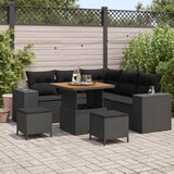  Sjedeća garnitura za vrt 8 kom. Crna poliratan 200 x 200 x 85 cm | shoptok.hr