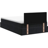  Krevet od pjene s madracem i LED-om Crna 120 x 200 cm Baršun - Crna 120 x 200 cm Kristal s dugmadima | shoptok.hr