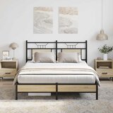 Maison Chic Posteljni okvir - Dvoposteljna postelja - Zakonska postelja brez vzmetnice hrast 137x190 cm inženirski les-J11967, (21774177) | Shoptok.si