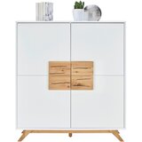 XORA visoka komoda, bela, barve hrasta | Shoptok.si