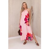 Kesi Women's viscose dress with ties around the neck - pink | shoptok.hr