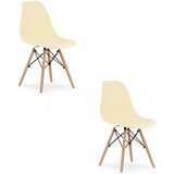 Brandless Stol OSAKA kremast / naravne noge x 2, (22030462) Cene