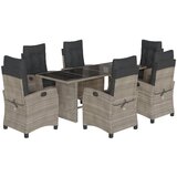  The Living Store Vrtna jedilna garnitura 7-delna z blazinami siv poli ratan - Vrtna Jedilna Garnitura, (21455111) | Shoptok.si