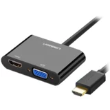 Ugreen HDMI na VGA+HDMI adapter črn - box