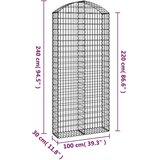  Gabionska košara s lukom 100x30x220/240 cm pocinčano željezo | shoptok.hr