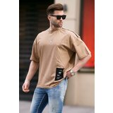 Madmext Cappuccino Patterned Oversize Men's T-Shirt 7004 cene