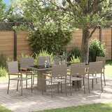  Vrtni set za objed 9 kom. Siva poliratan 190 x 80 x 75 cm | shoptok.hr