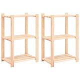  Stalci za pohranu s 3 razine 2 kom 60x38x90 cm borovina 150 kg | shoptok.hr