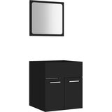  2-dijelni set kupaonskog namještaja od iverice crni | shoptok.hr
