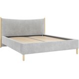 MID.YOU OBLAZINJENA POSTELJA 140 cm x 200 cm , les, tekstil, leseni material siva | Shoptok.si