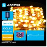 Aigostar LED solarni lanac 100xLED/8 funkcija 12m IP65 topla bela | Eponuda.com