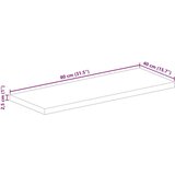 vidaXL Mizna plošča 80x40x2,5 cm pravokotna trden mangov les | Shoptok.si