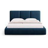 Mazzini Beds Tamno plavi tapecirani bračni krevet s prostorom za odlaganje s podnicom 140x200 cm Brody – | shoptok.hr