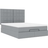 vidaXL Otomanski krevet s madracem&LED svijetlosivi 140x190 cm tkanine | shoptok.hr