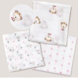 Interbaby Tetra pelene Panda Roza 80x80 - 3 kom | shoptok.hr