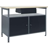  Delovna miza črna 120x60x85 cm jeklo | Shoptok.si