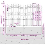  Vrtna ograda KAMPEN s vrhom koplja crna 240x150 cm čelična | shoptok.hr