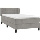 Box spring krevet s madracem svjetlosivi 100x200 cm baršunasti | shoptok.hr