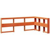 Maison Chic knjižnica vzglavna omarica - nočna omarica - posteljna omarica l-oblike voščeno rjava 120 cm trdna borovina, (21709110) | Shoptok.si