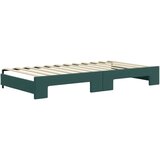vidaXL Izvlečna dnevna postelja temno zelena 100x200 cm žame | Shoptok.si