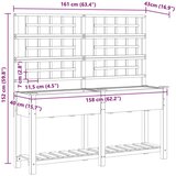 vidaXL Vrtna korita s trelisa in polico 161x43x152 cm Trden bor, (22010916) | Shoptok.si