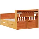  Knjižna postelja brez vzmetnice vošč. rjava 150x200 cm borovina, (21608235) | Shoptok.si