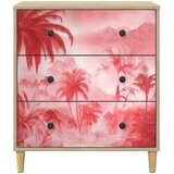  Komoda AACHEN Ružičasti uzorak palme 66 x 36,5 x 75 cm Sonoma | shoptok.hr