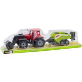 Traktor za igru sa utovarivačem i poljoprivrednom balirkom - crveno/zeleni | shoptok.hr