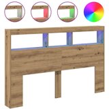 Ormarić Omarica za vzglavje postelje LED artisian hrast 160x17x102 cm | Shoptok.si